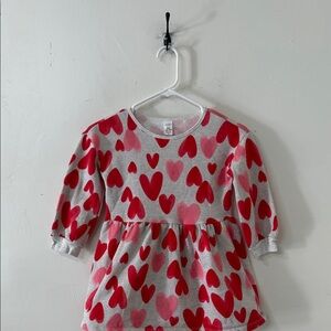 Carter's Gray Dress with Red and Pink Hearts